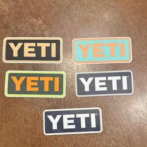 Yeti Assorted Color Logo Sticker Set - Black, Teal, Orange, Gray, Navy